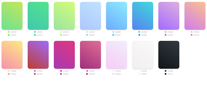 15种CSS3渐变颜色色板配色代码插图源码资源库