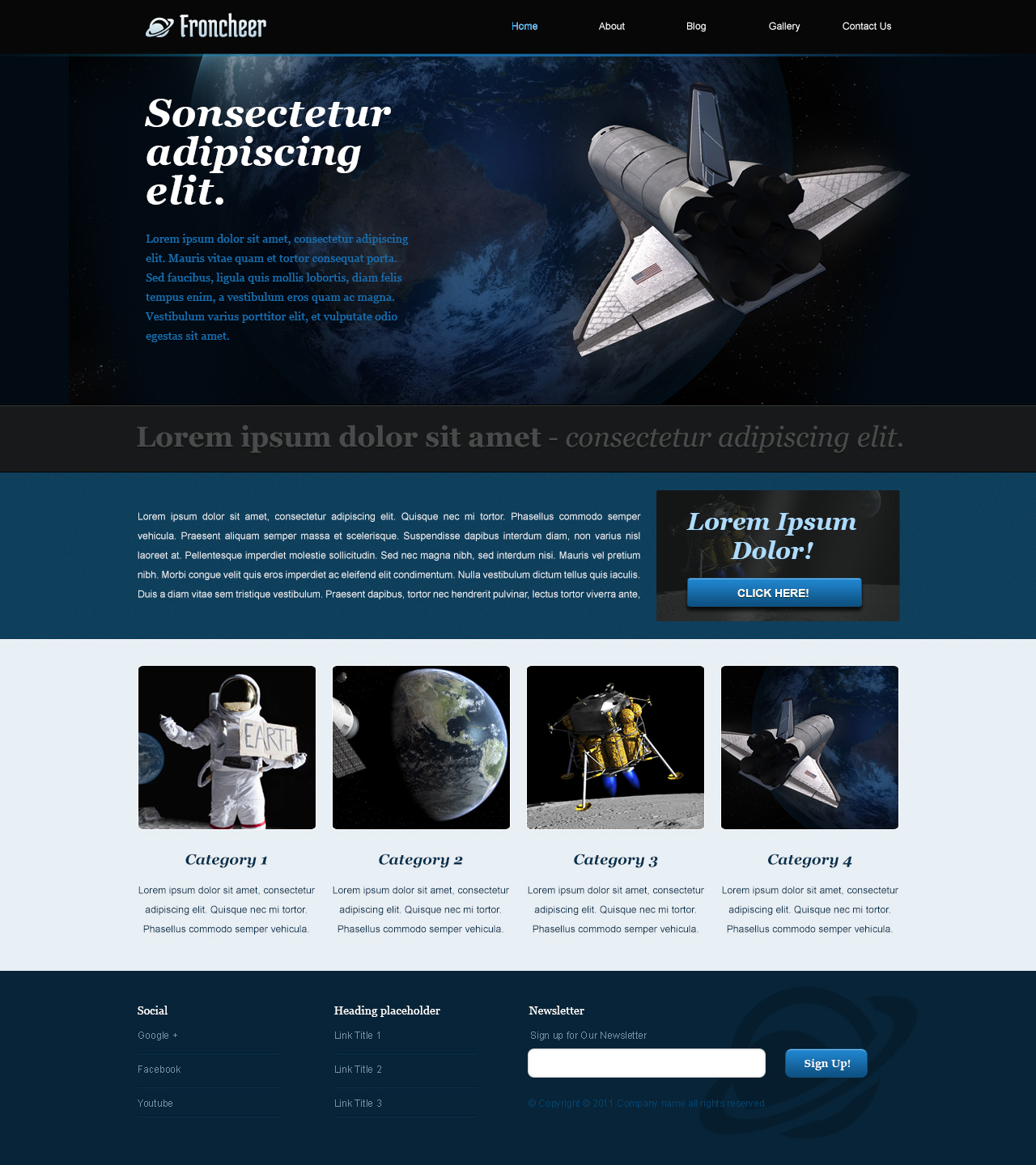 国际太空航空类网站模板psd分层素材下载_企业网站模板插图源码资源库