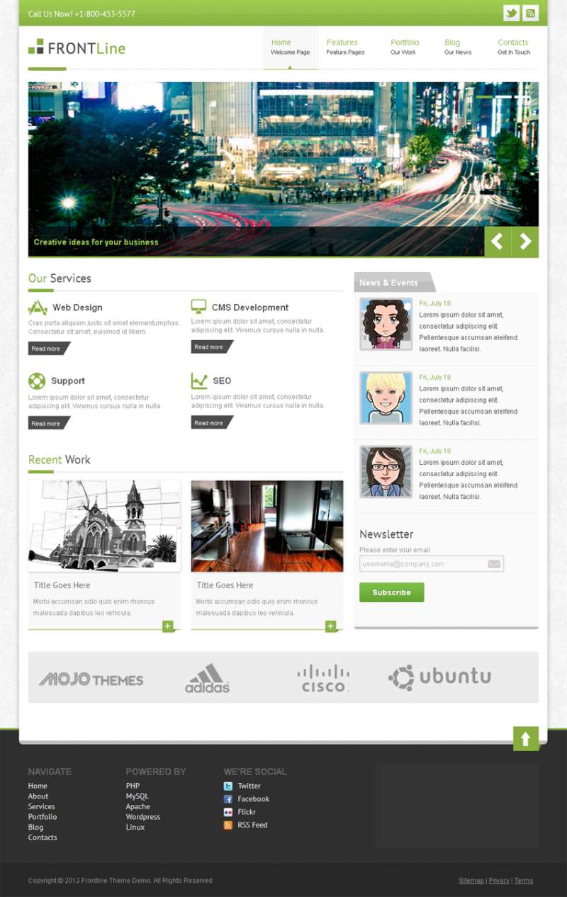欧美简单大气绿色的企业网站模板html5+css3全站下载_企业网站模板插图源码资源库