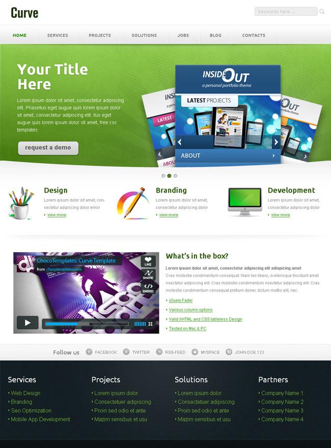 品牌设计CSS绿色模板插图源码资源库