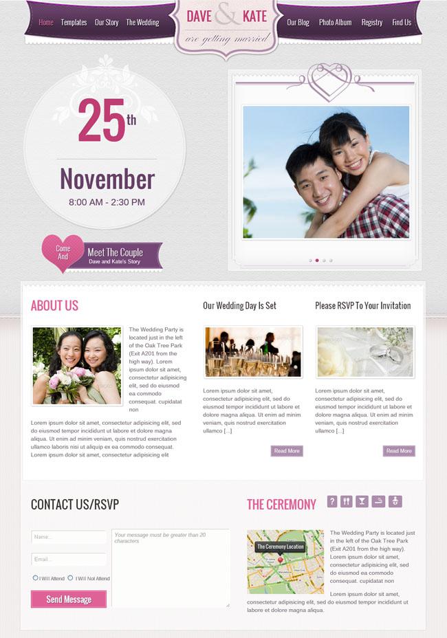 婚礼策划企业网站html插图源码资源库