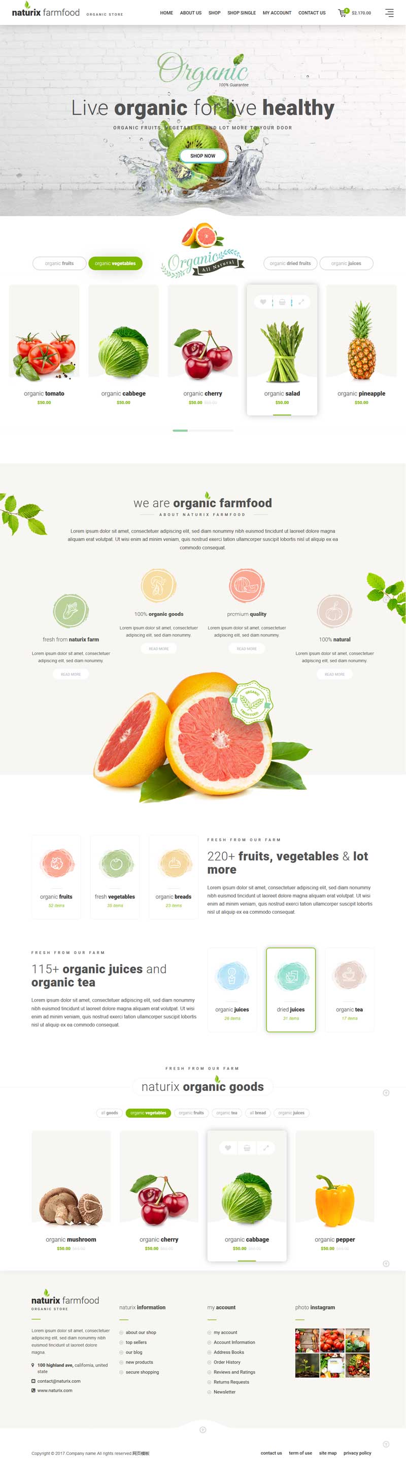 绿色大气的新鲜水果网上购物商城模板html5源码插图源码资源库
