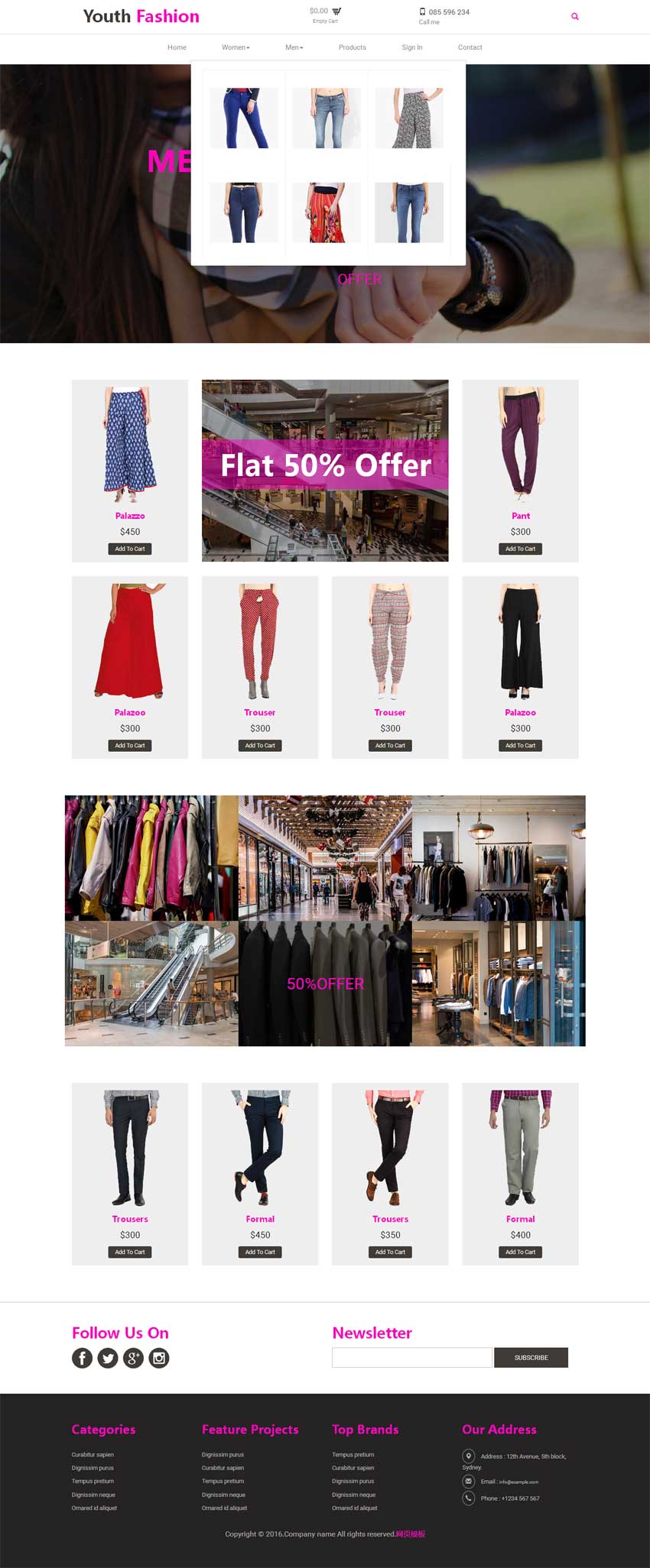 简洁的时尚服装购物网站html5响应式商城模板_商城网站模板插图源码资源库