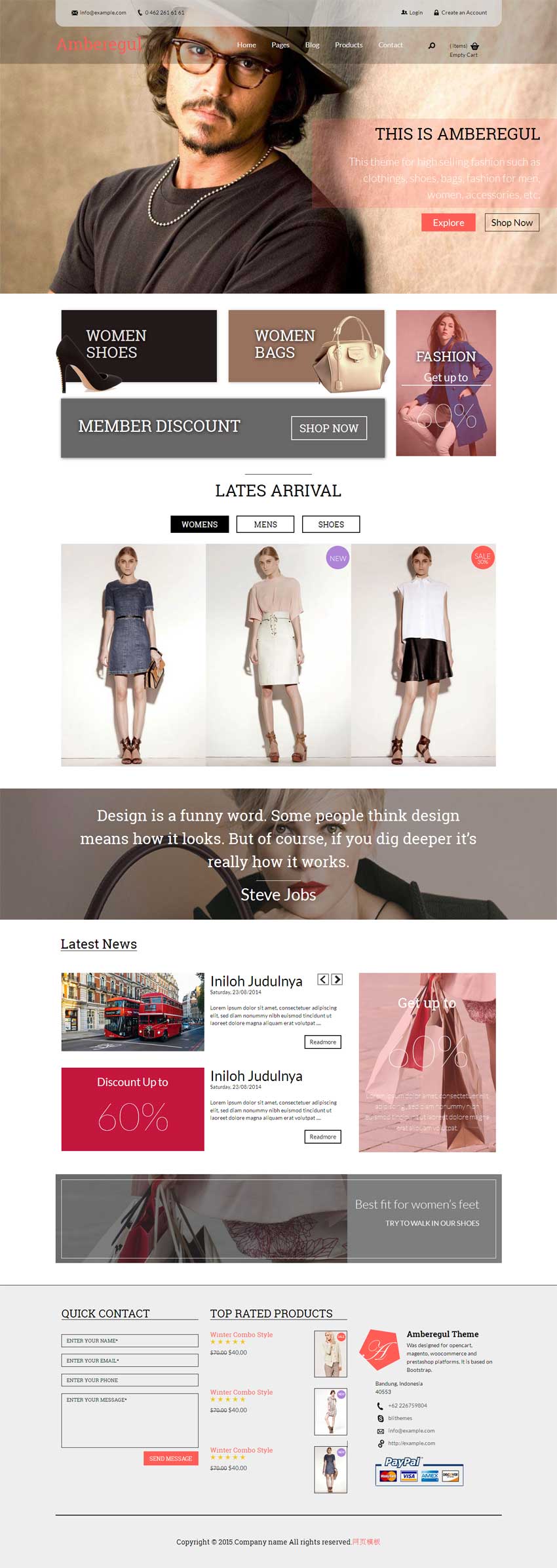 国外简洁的时尚服装购物商城模板html下载_商城网站模板插图源码资源库