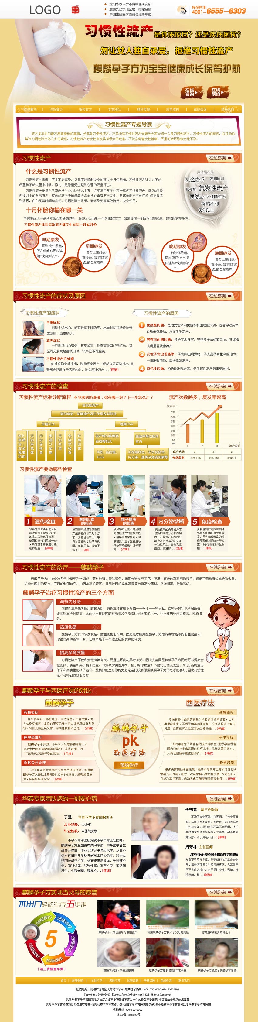 医院治疗习惯性流产广告专题页面模板psd分层素材下载_网站专题模板插图源码资源库