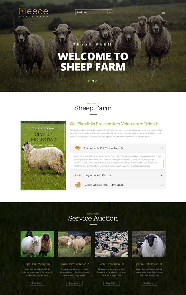 绵羊动物养殖企业网站模板插图源码资源库