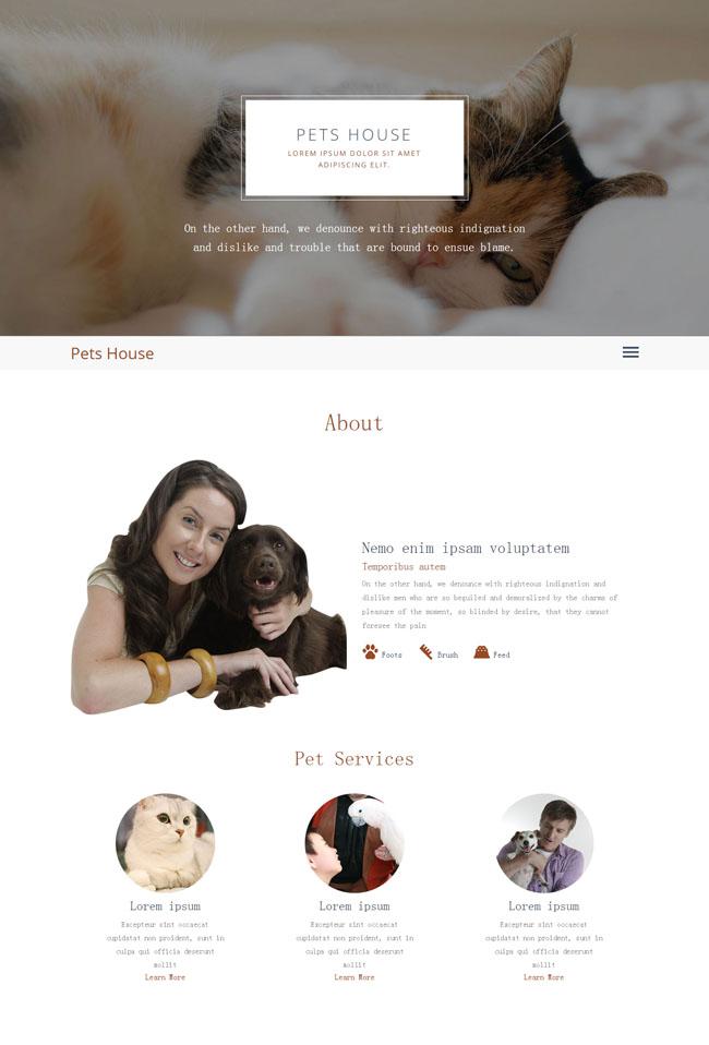 HTML5大气简洁宠物网站模板插图源码资源库
