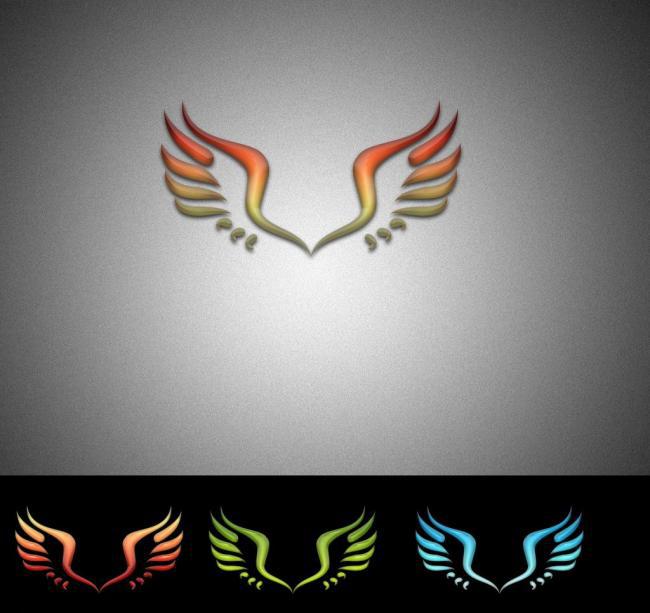 天使翅膀logo psd素材插图源码资源库