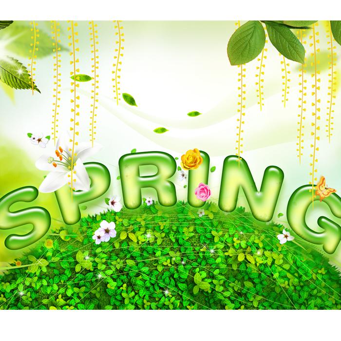 spring春季绿色模板源文件插图源码资源库
