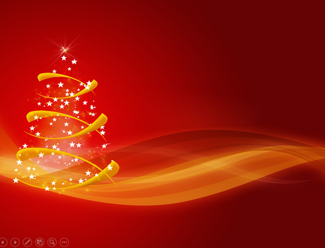 漂亮抽象圣诞树炫丽喜庆红圣诞节ppt模板插图源码资源库
