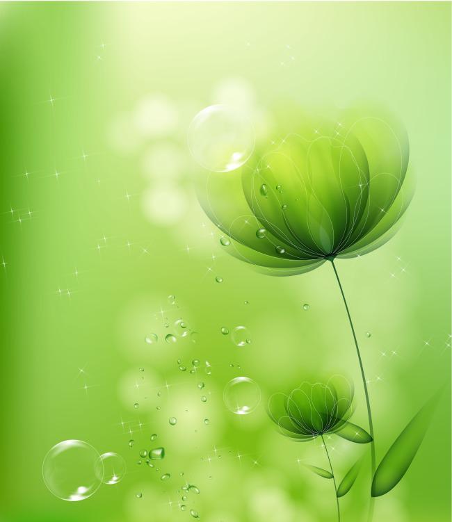 绿色清新花朵移门图插图源码资源库