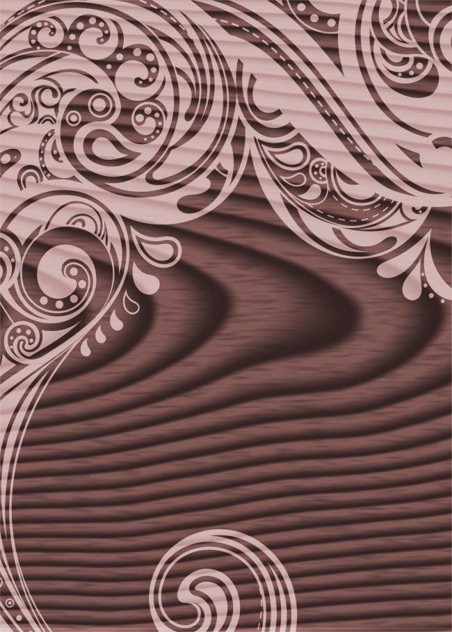 古典花纹木纹底纹背景图片插图