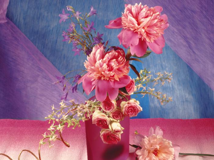 富贵牡丹玫瑰艺术插花图片