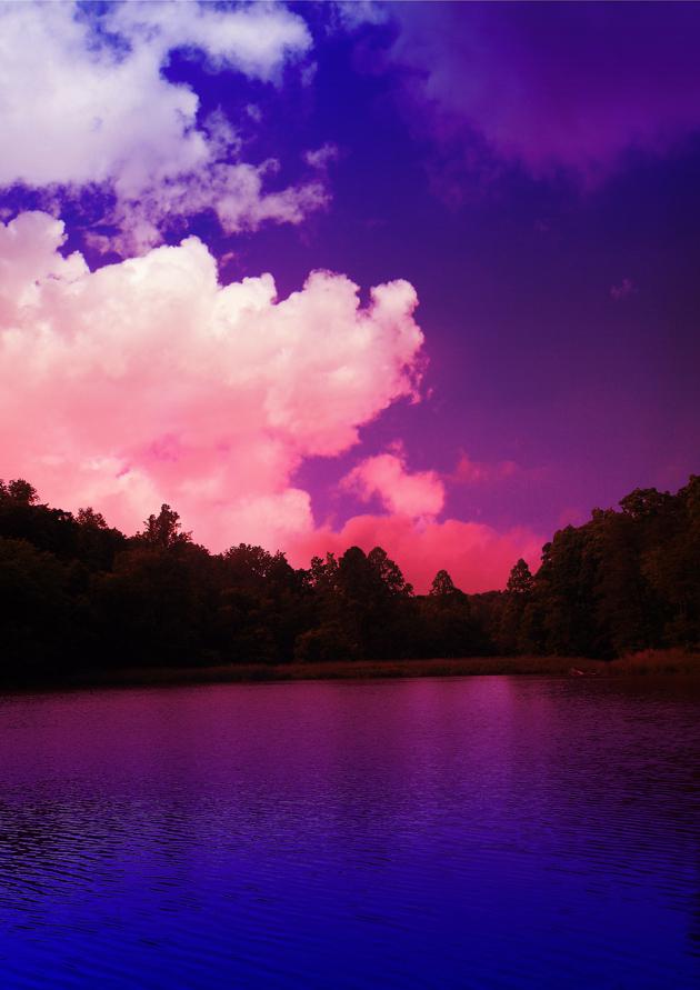 高清紫色天空云彩图片插图