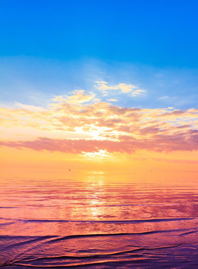 高清海边唯美夕阳图片插图