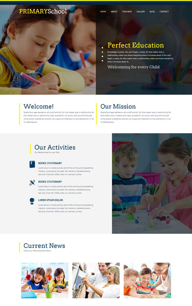 双屏儿童教育类网站模板插图源码资源库