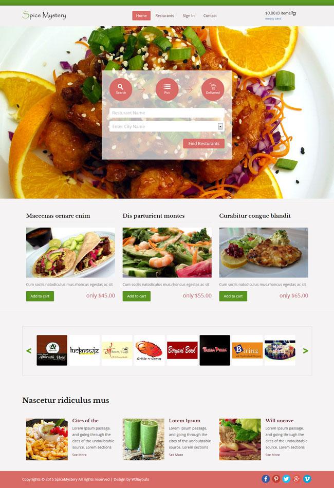 美食外送订餐网站模板插图源码资源库